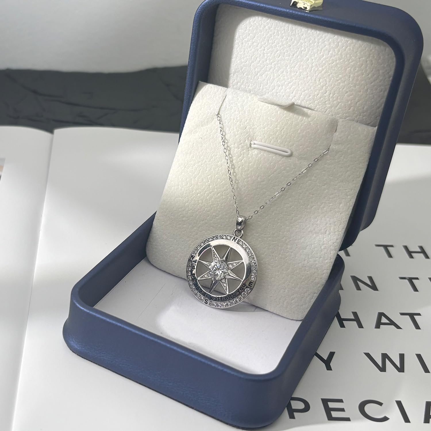 Compass Necklace for Women, Gifts for Her, Wife Birthday Gift Ideas - I'd Be Lost Without You(18k Real Gold Filled With S925) image 5