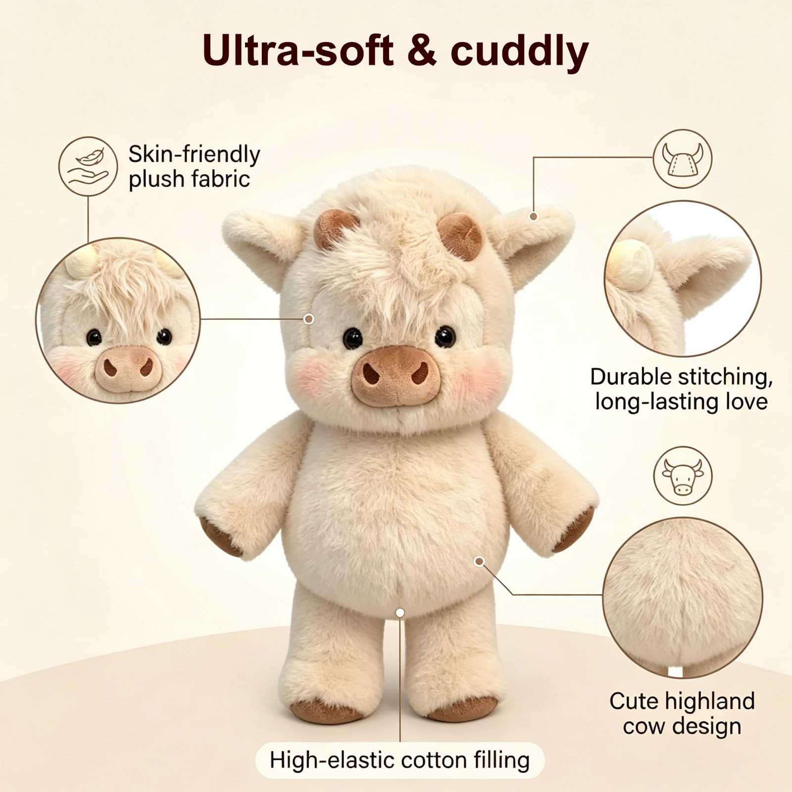 Peluche Che Corre, 45cm Peluche Di Cinghiale, Peluch Mucca, Vitello Che Corre Morbido Giocattolo, Bambola Da Collezione A Forma Di Pecora In Cartone Peluch Animato Per Ragazzi E Ragazze (B)