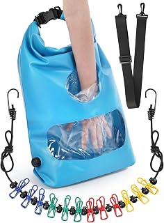 Saillong Portable Travel Washing Machine Bag & Retractable Clothesline | Manual Clothes Washer with Shoulder Strap, Clear Viewing Window, For Camping, RV, Backpacking, Cruise & Outdoor Use