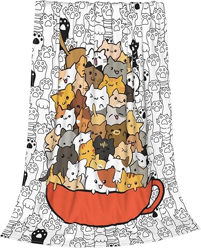 Miniatura 3 de Manta de franela suave y ligera para amantes de los gatos, cumpleaños, Navidad, 50 x 40 pulgadas
