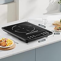 Vista 8 de Portable Induction Cooktop, Hot Plate Electric Induction Cooker with Sensor Touch, 1800 Watts, 10 Temp from 140°F to 460°F, Countertop Burner with