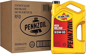 Pennzoil High Mileage 5W-30 Motor Oil, 5 Quart (3 Pack)