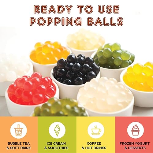 Miniatura 4 de Fanale Perlas Boba Popping para té de burbujas, 3 libras (1 libra x 3)  Lichi de fresa y mango  Bursting Boba Pearls Bubble 15.87 oz X 3  Sabor a