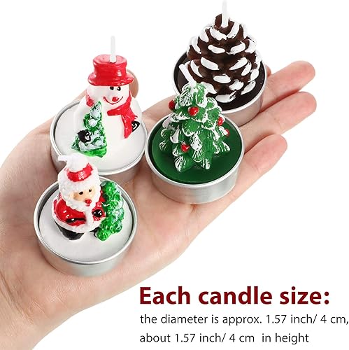 Miniatura 6 de 12 velas navideñas hechas a mano, delicadas velas de árbol de bellota de Papá Noel, muñeco de nieve, para Navidad, decoración del hogar, regalos