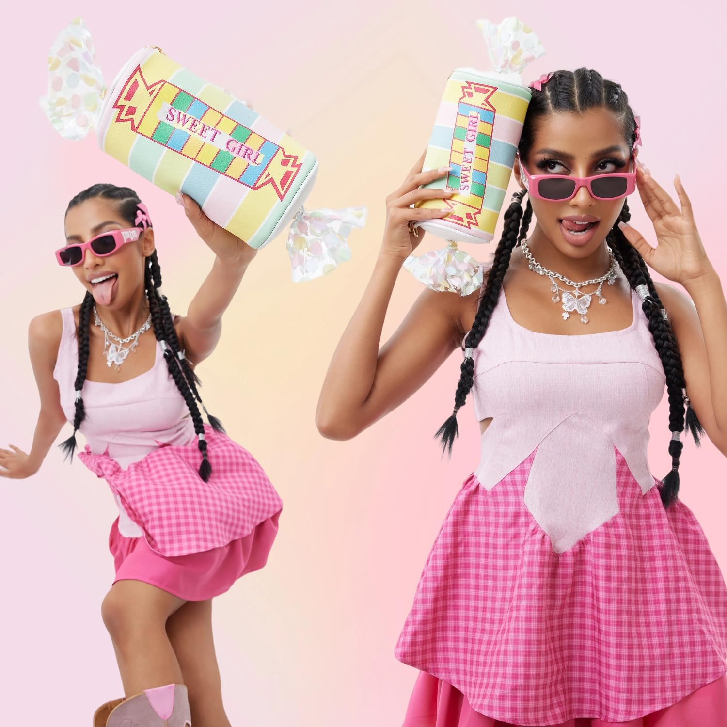 Fun Shape Purse for Women Novelty Handbags Unique Chain Crossbody Bag for Teens with Adjustable Shoulder Strap - Image 2