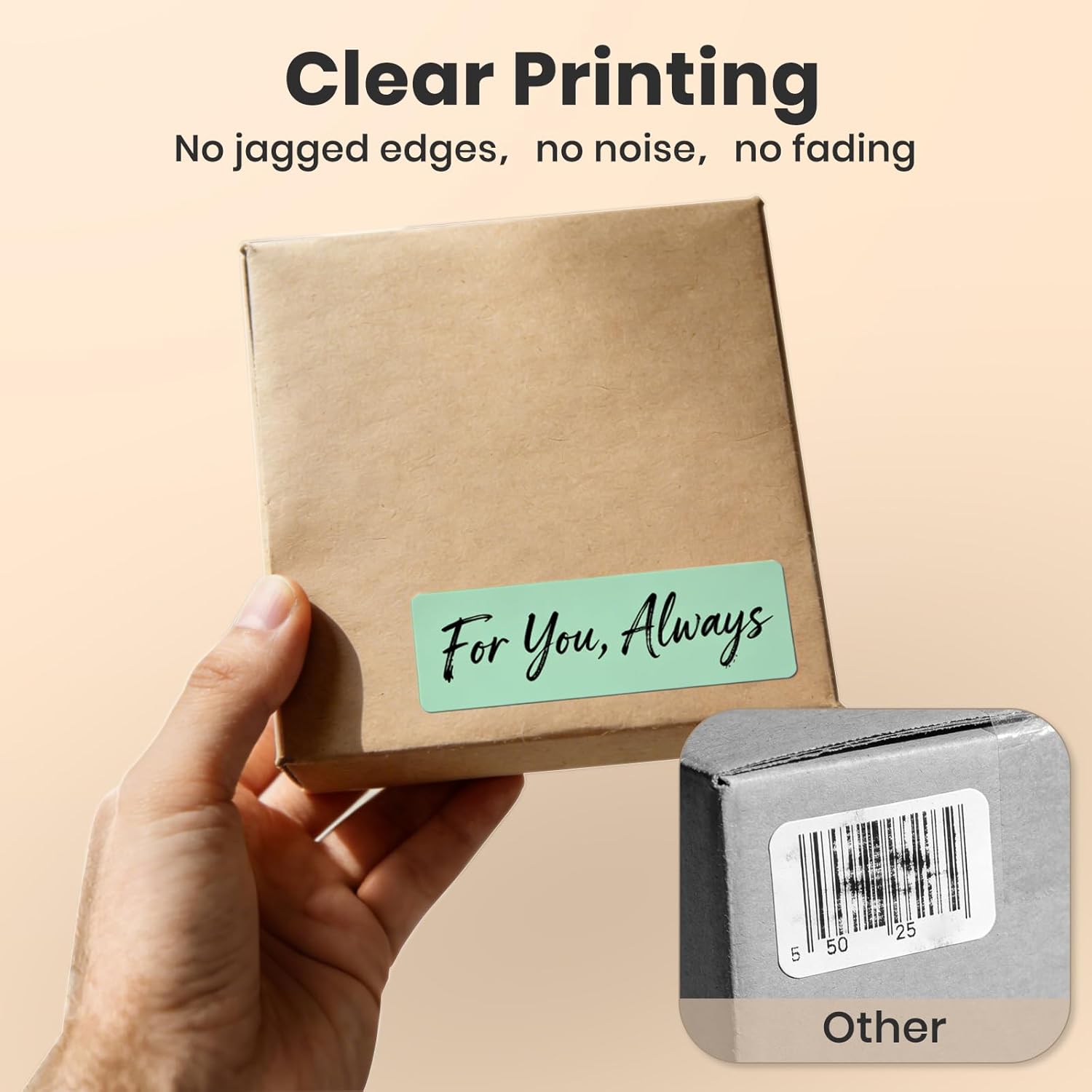 Green Thermal Labels 1 × 3 Inch Vinyl Rectangular Waterproof Direct Printer Sticker Self-Adhesive Perforated Postage Tag for Logo DIY Barcodes UPC Office Address 500 PCS - Image 4