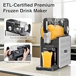 CROWNFUL Slushie Machine pour la maison, Machine à boire congelée et à servir la crème glacée, 6 Programmes de préréglage, Auto-Clean, pour Margaritas congelés, Frappés, Milkshakes & More