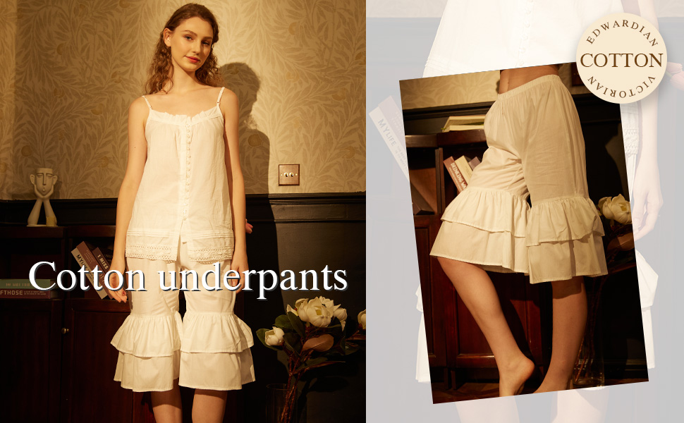 BEAUTELICATE Hosen Unterrock Damen 100% Baumwolle - Mit Taschen, Anti-Static, S-XXL