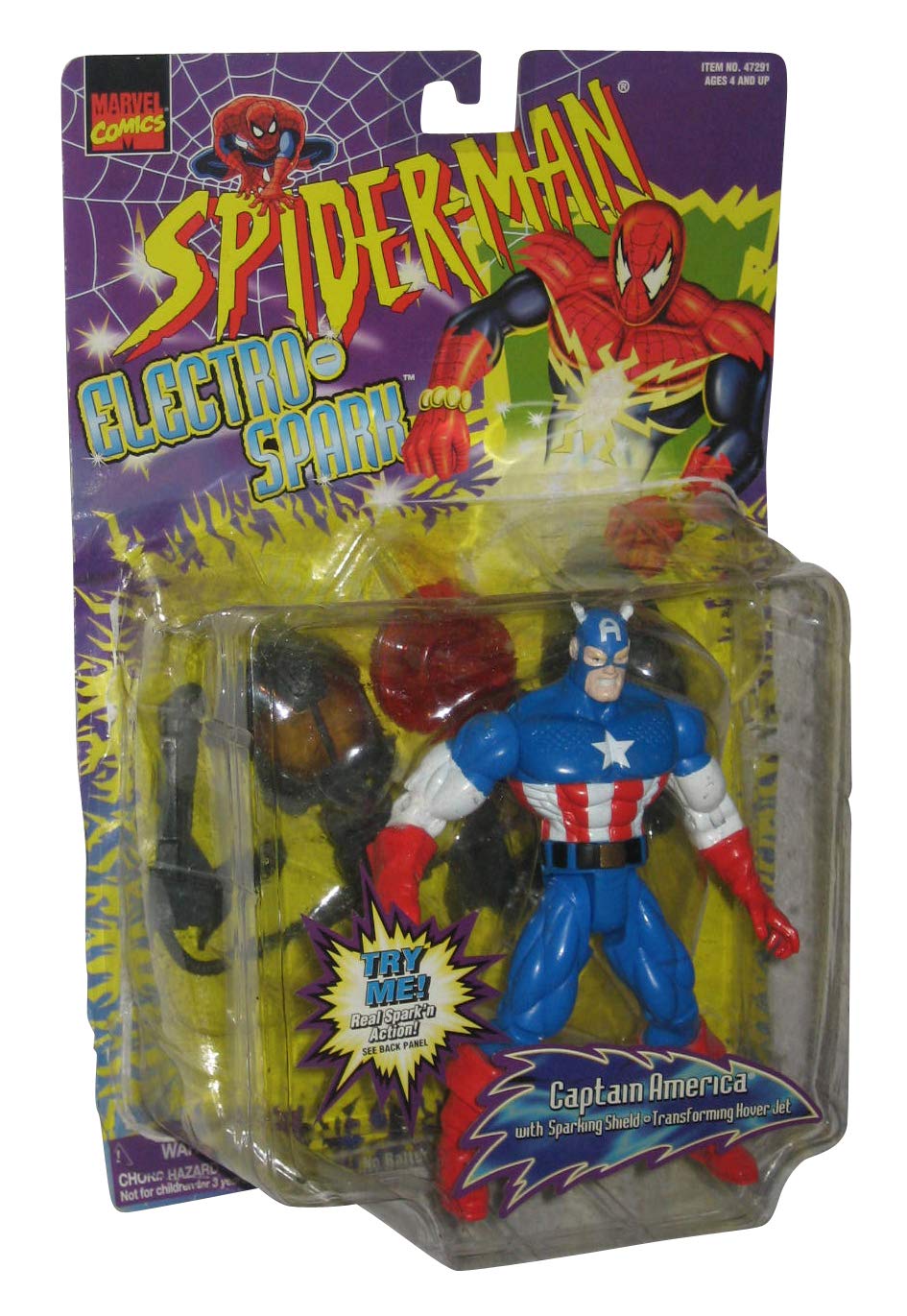 激レア！スパイダーマン Electro Spark キャプテン・アメリカ Spider-Man Electro Spark Captain America Figure : Amazon.sg: Toys
