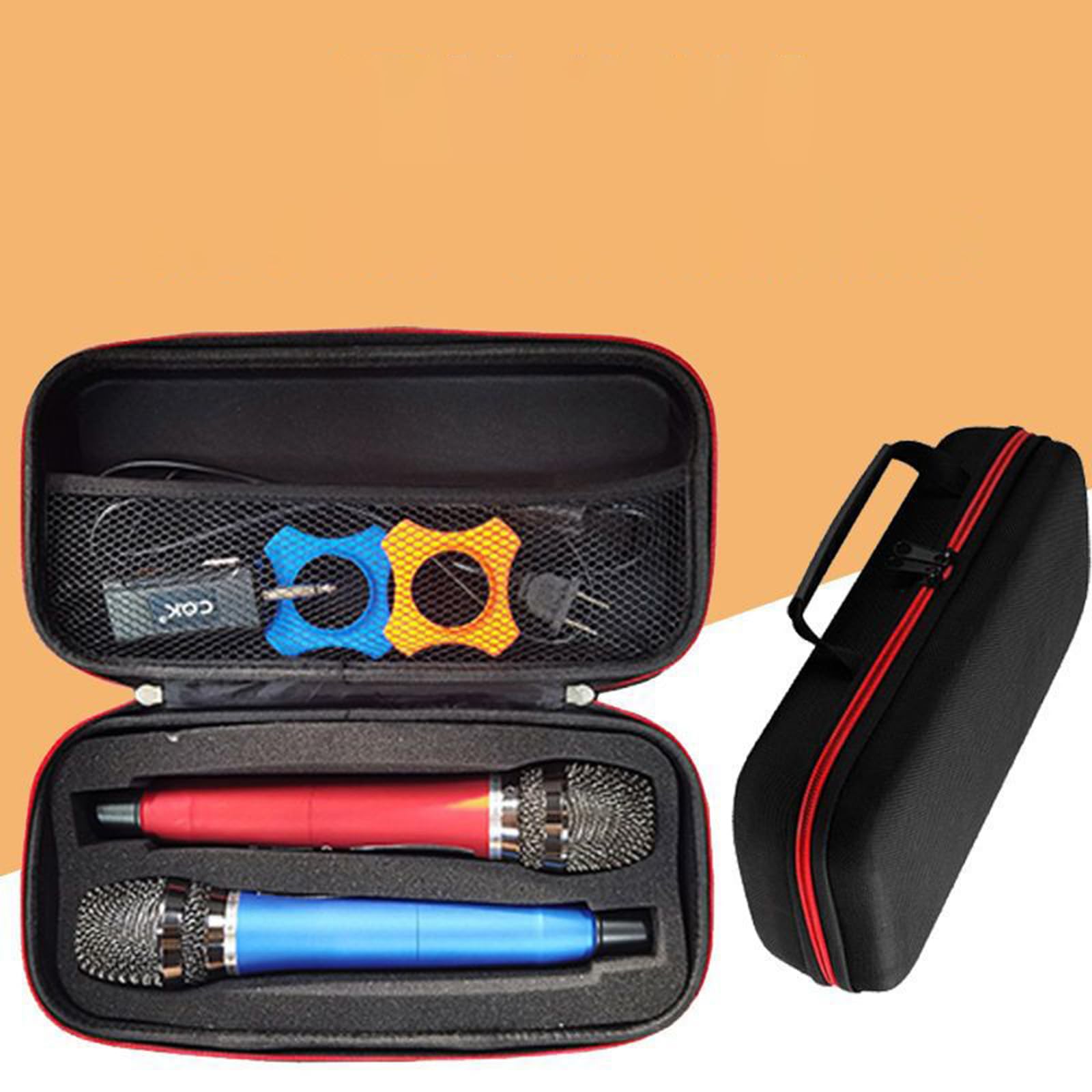 Custodia per microfono, anti-caduta, portatile, lavalier, risvolto, in EVA, rigida, da viaggio, custodia da trasporto per cuffie e microfono wireless, Nero , custodia per microfono