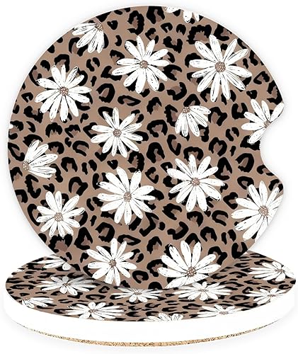 Miniatura 8 de Posavasos de cerámica para automóvil – Juego de posavasos absorbentes para portavasos de coche para mujeres, bonitos accesorios estéticos de