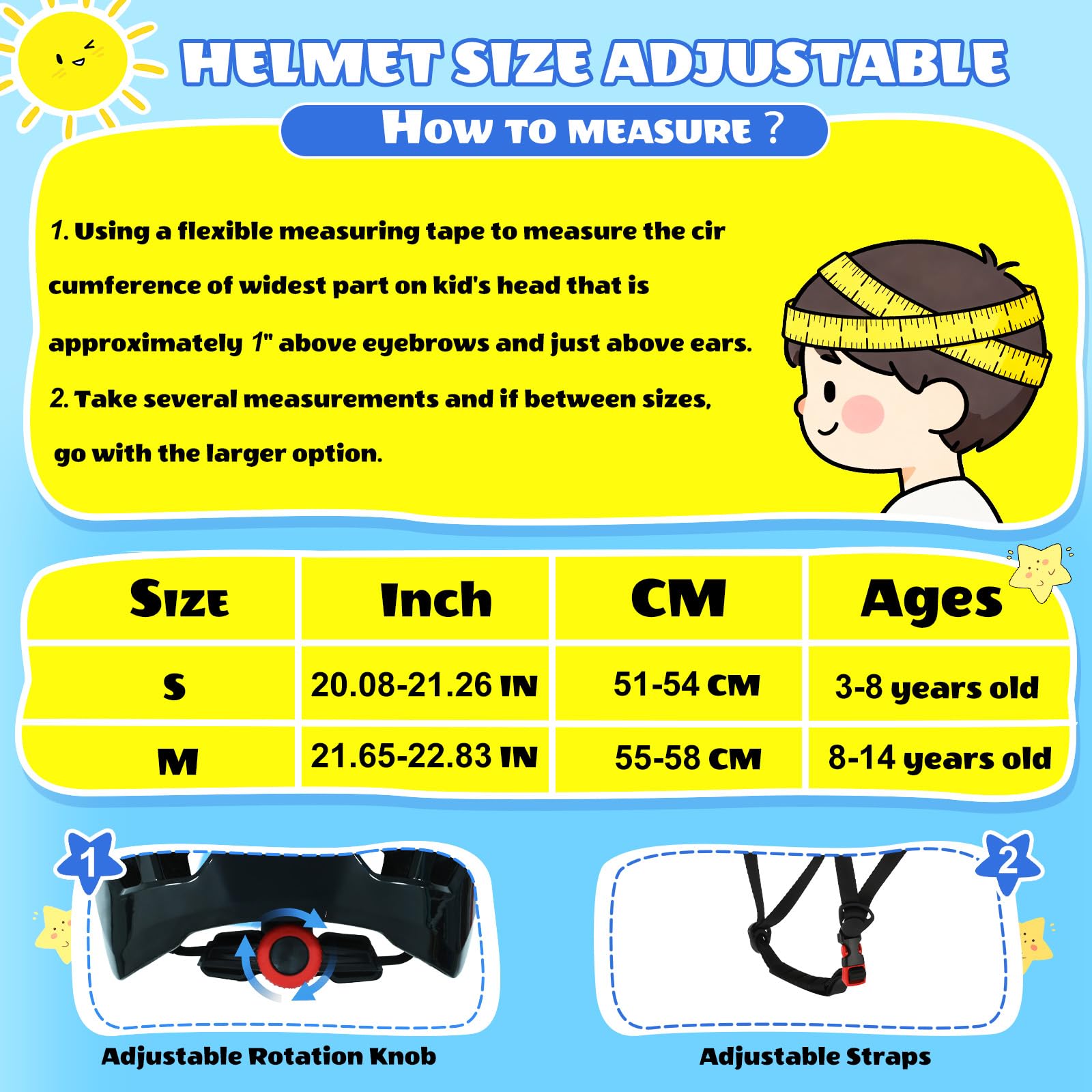 Casco da bicicletta regolabile per bambini con luce posteriore ricaricabile, leggero per sport