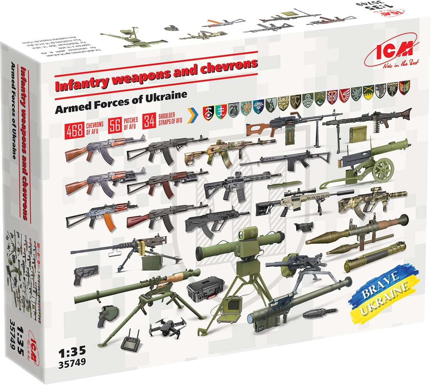 ICM 1/35 Ukrainian Infantry Weapons and Chevrons 35749