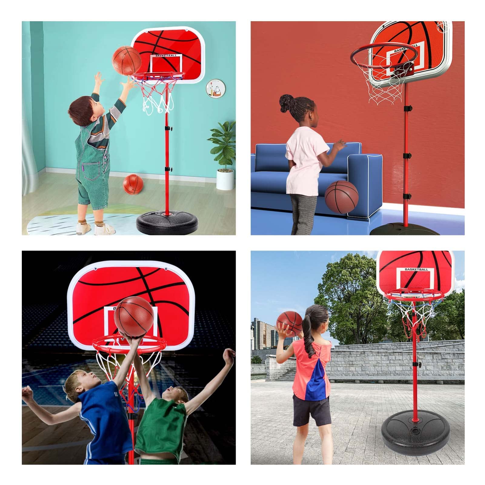 Shoze Basketballkorb Ständer Basketballständer Höhenverstellbar 63-150cm Basketball Backboard Hoop Set