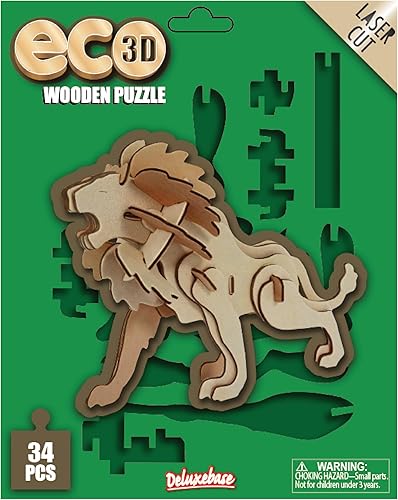 Miniatura 6 de Eco 3D Wooden Puzzle Tortuga marina de Deluxebase. Kit de manualidades de rompecabezas 3D con temática animal. Juguetes de madera sostenible FSC de