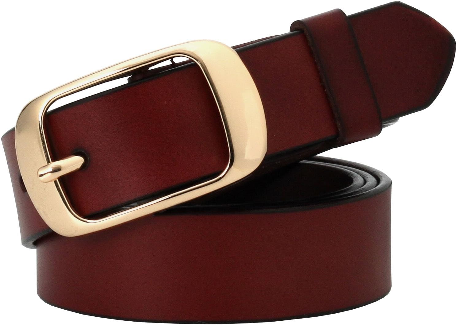 Women's Genuine Leather Belts for Jeans Pants with Alloy Buckle