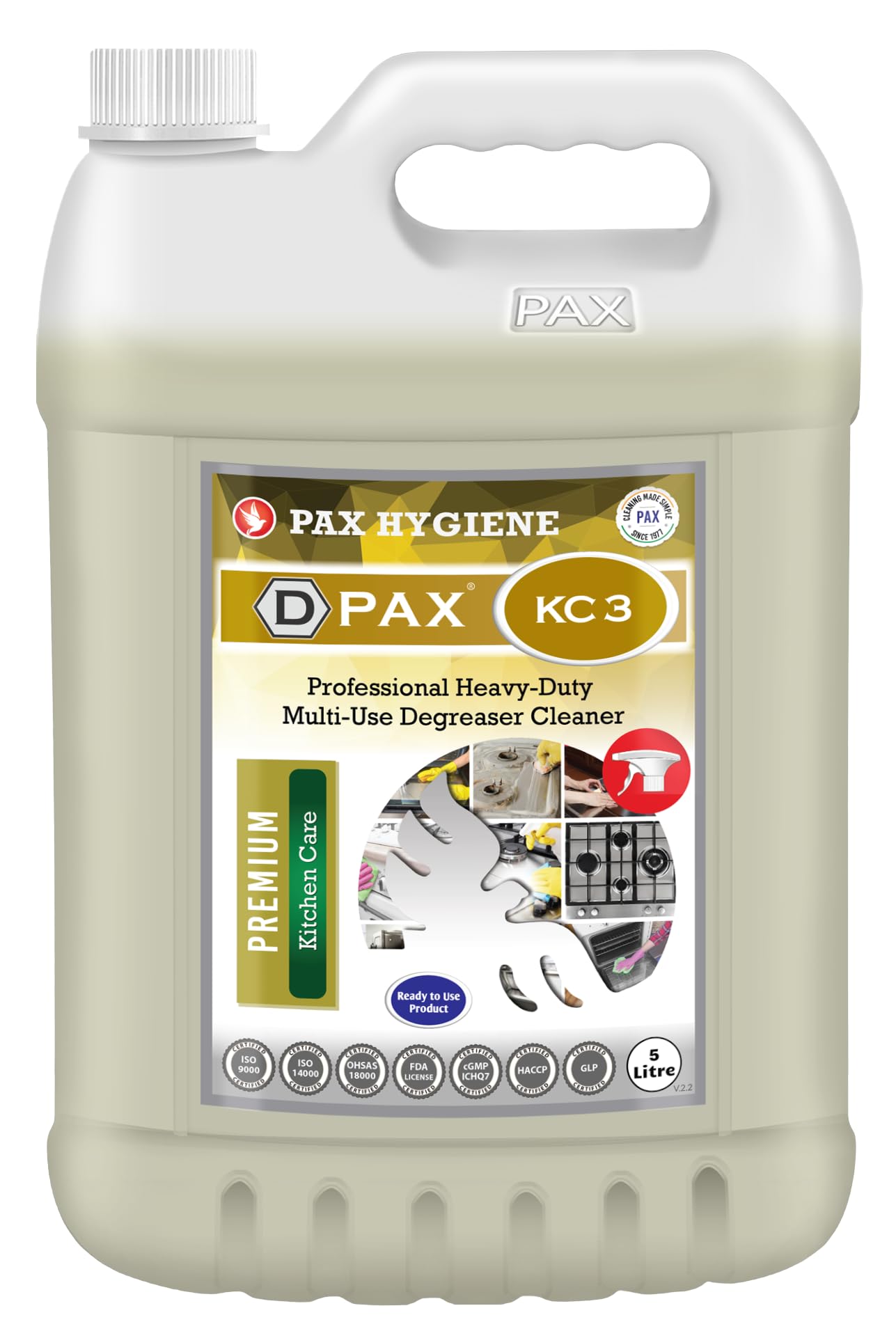 D-Pax KC3 Professional Heavy Duty Multi-Use Degreaser Cleaner Spray, 5L