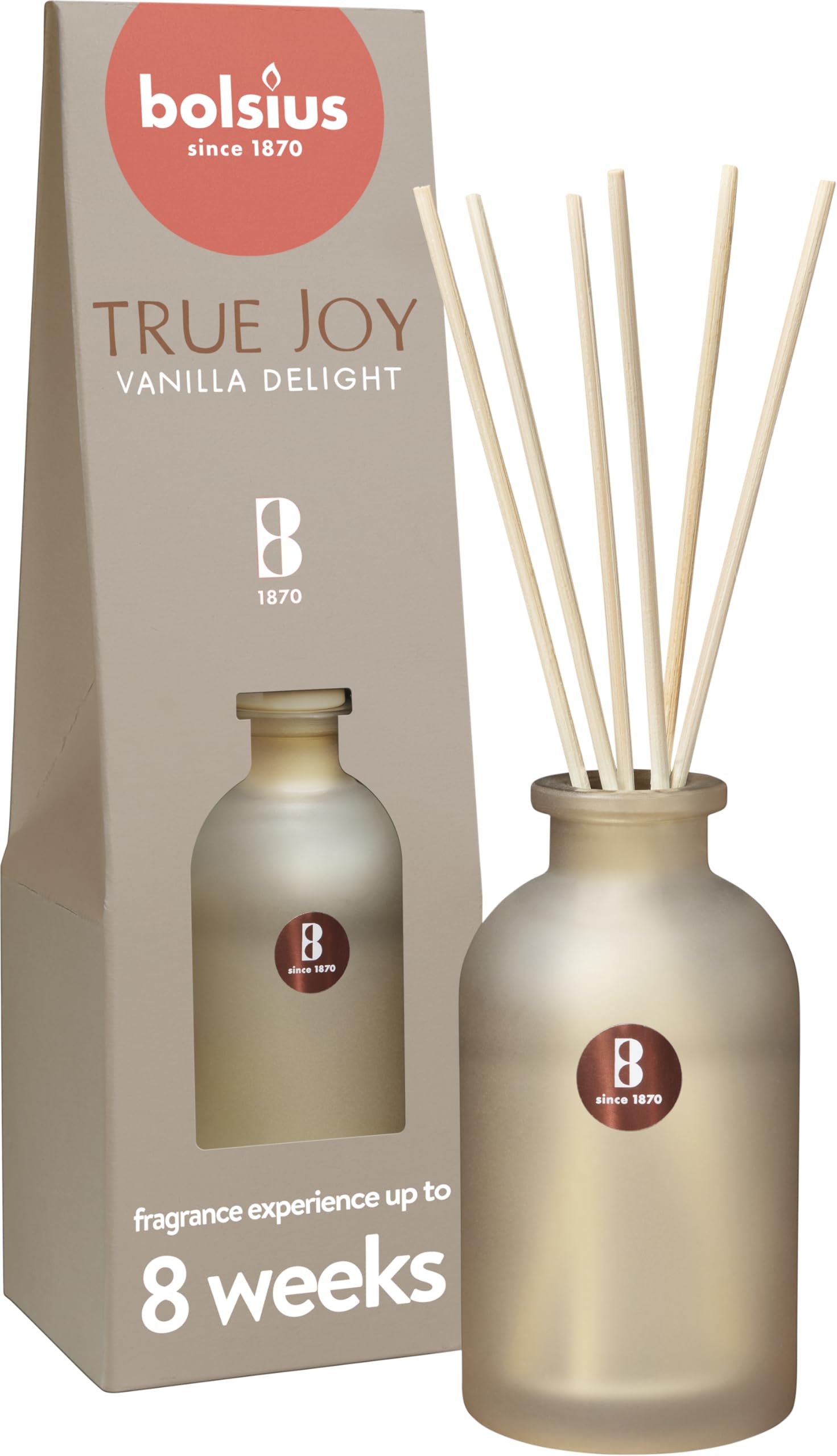Bolsius - True Joy - Scented Bouquet - Beige - Vanilla Delight - 80ml - Lasts up to 8 Weeks - Natural Extracts - Herbal Formula