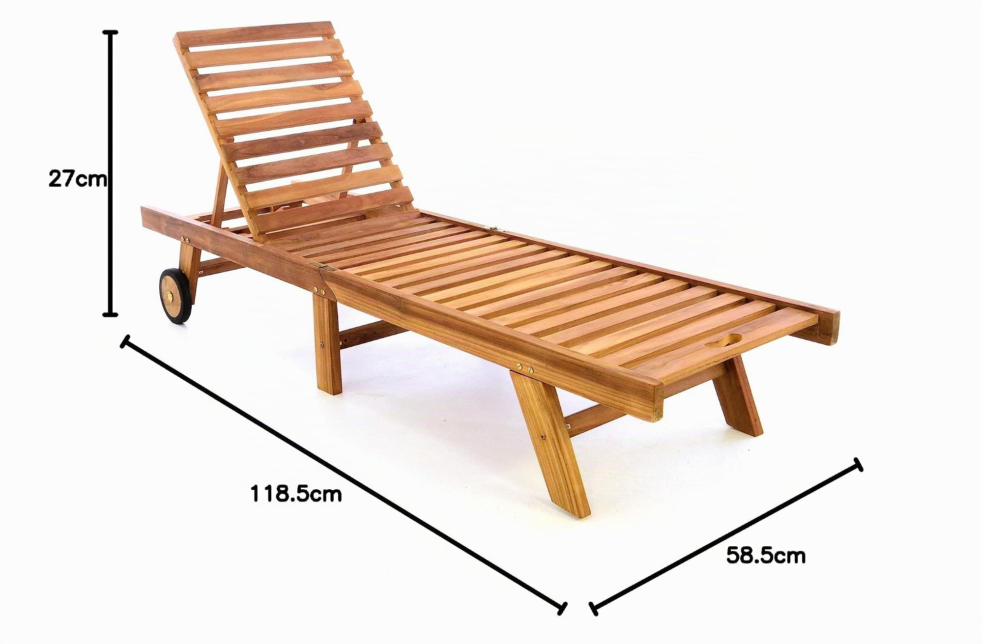 Divero klappbare Sonnenliege ESTEPONA aus Teak Holz, behandelt - Farbe: Braun