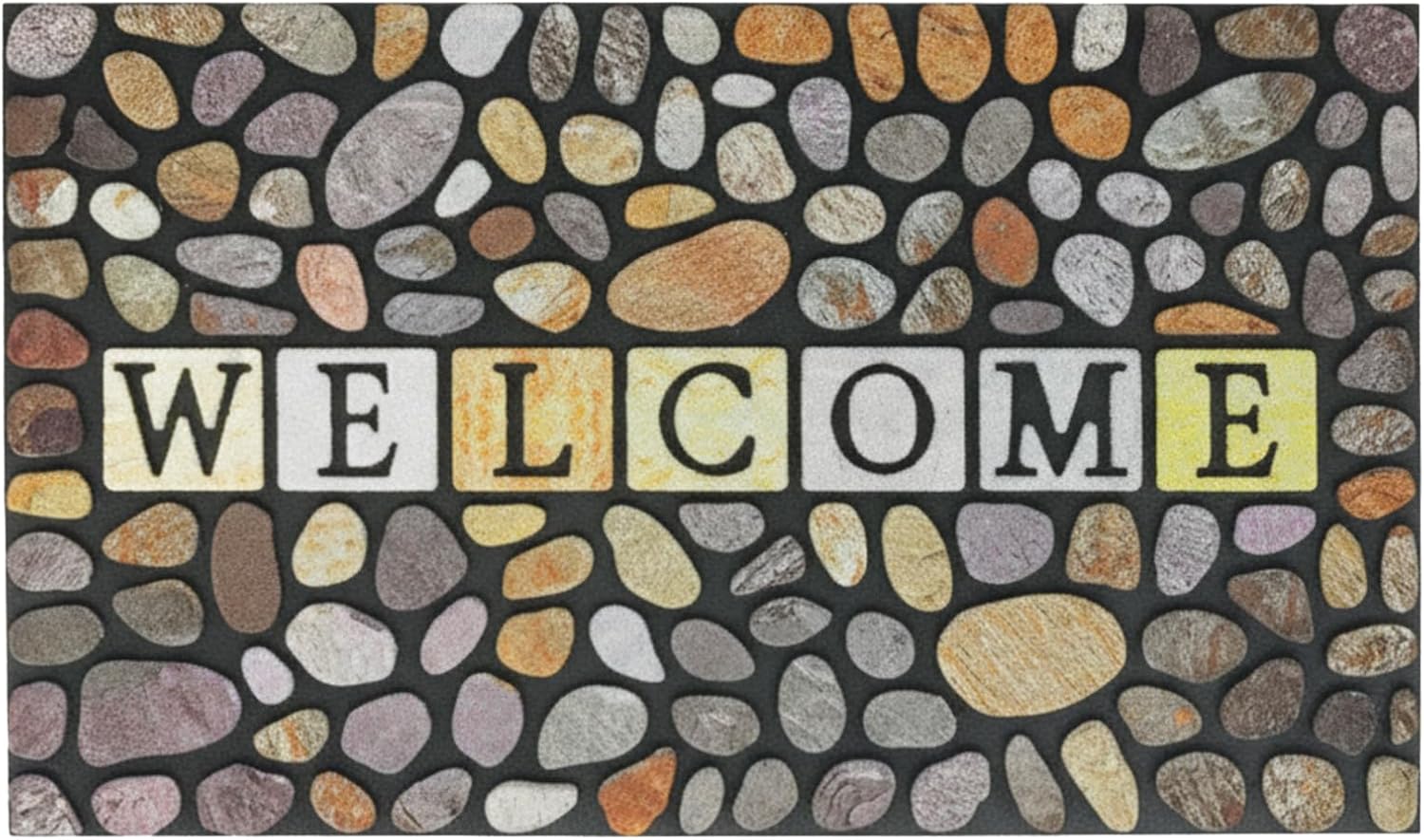 CHICHIC Door Mat Welcome Mat 18x 30 Inch Front Door Mat Outdoors for Home Entrance Outside Entry Way Doormat, Heavy Duty Non Slip Rubber Back Low Profile, Brick