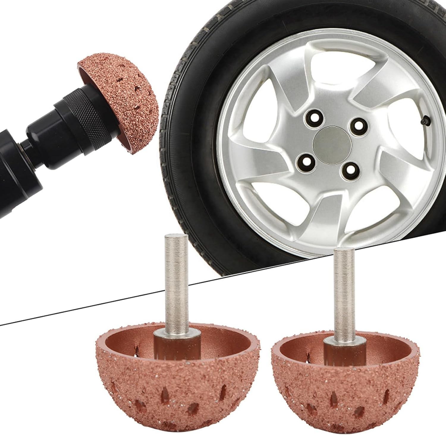 4PCS Tungsten Steel Buffing Wheel Grinder Power Tool Accessories Bowl Type Grinding Pad Round Shank 6mm