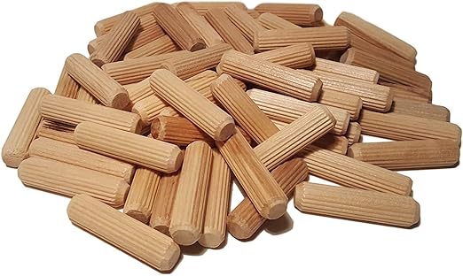 100 pcs Wood Stick Wood Dowel pin Made of Hardwood High strength Modular Furniture Connector Fastener Grooved Fluted Dowel (8 x 40-100 PC)