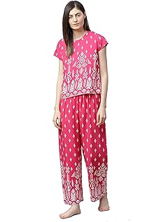 yash gallery Women's Cotton Straight Geomatrical Printed Night Suit for Women-picture-16