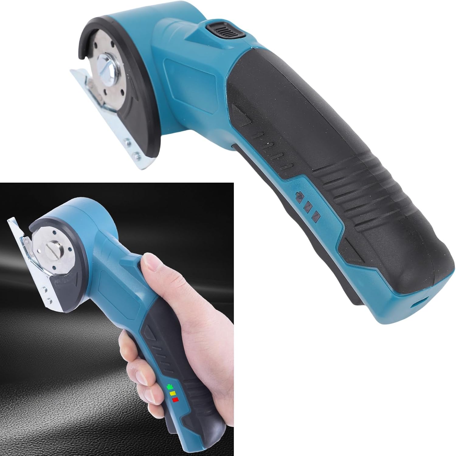 Cordless Cardboard Cutter Electric Scissors for Carpet Leather 1500mAh Battery Low Noise LED Light Fast Cutting for Fabrics Paper Metal Sheets