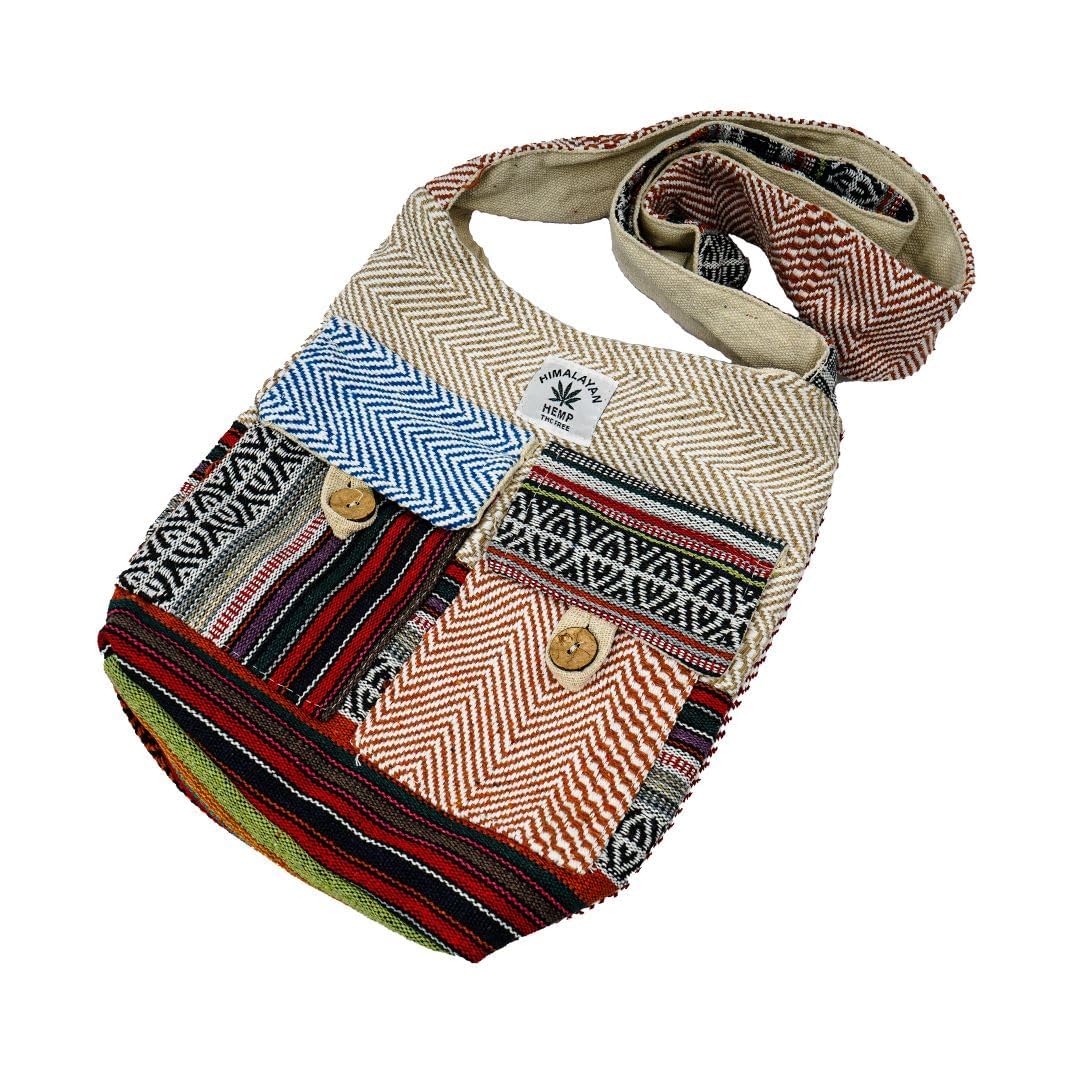 natural hemp Pure Hemp Sling Bag for Men & Women | Eco Friendly Handmade Crossbody Bag | Boho Ethnic Travel Sling | Sustainable Natural Fiber Bag (Unisex) | Handmade Hemp Bag-picture-15