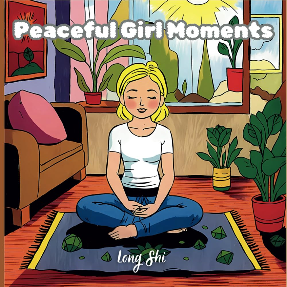 Peaceful Girl Moments: A Coloring Book with 50+ Cute and Easy Illustration to Color for Stress Relief
