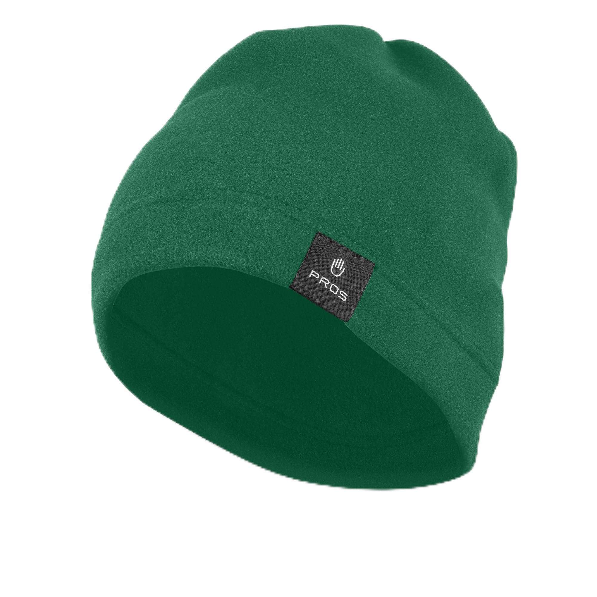 PROS Fleece Hat 52 cm Unisex – Polar Thermal Winter Beanie Soft Warm Cap 260g/m2 Green