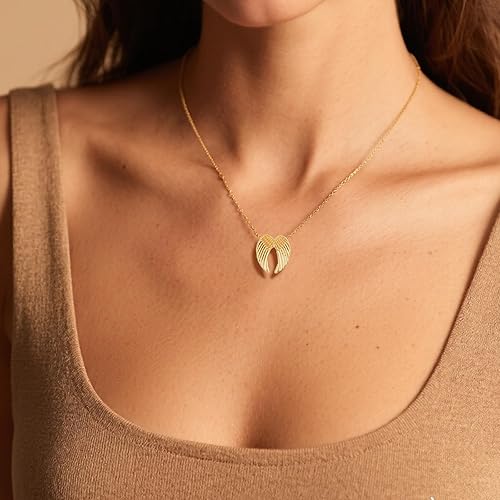Miniatura 2 de Harry and Henry Collar de ala de ángel para mujer, collar con colgante de alas de ángel de la guarda, delicado y simple, minimalista, joyería