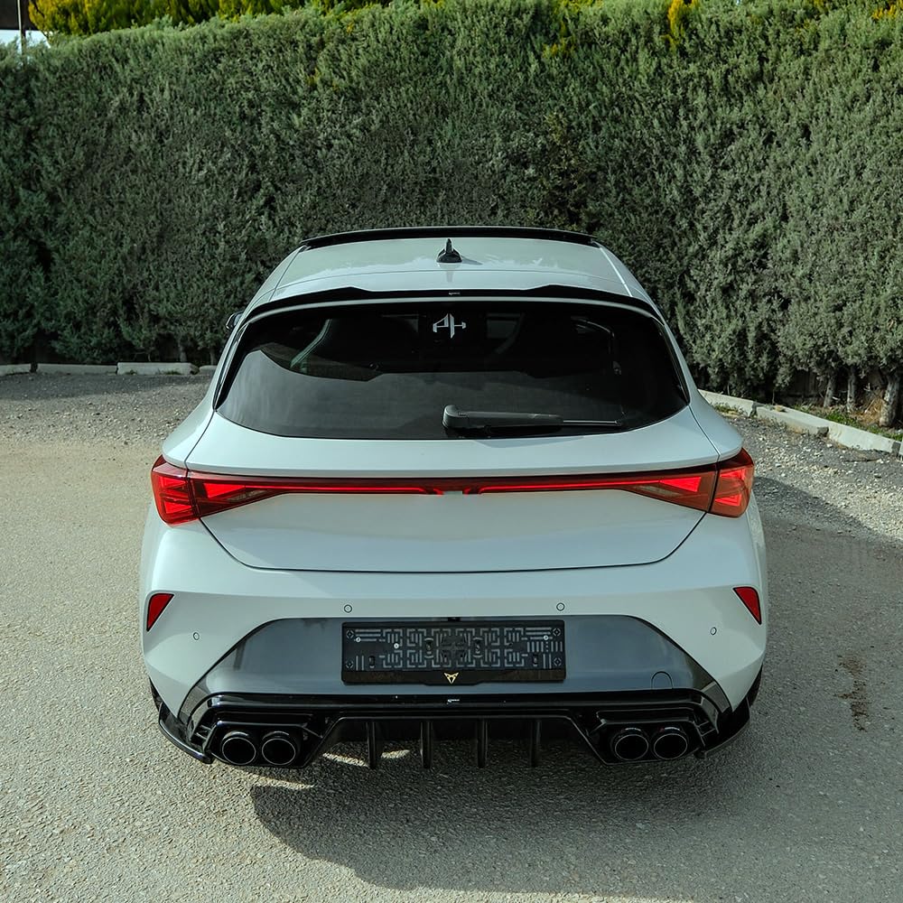 CHROMEMASTER | Spoiler da Tetto; Spoiler Posteriore Compatibile con SEAT Leon Hatchback 2020 +; Alettone Tetto; Poliuretano; Per la verniciatura; Metodo di Montaggio: Colla | Tuning Ottico per Auto