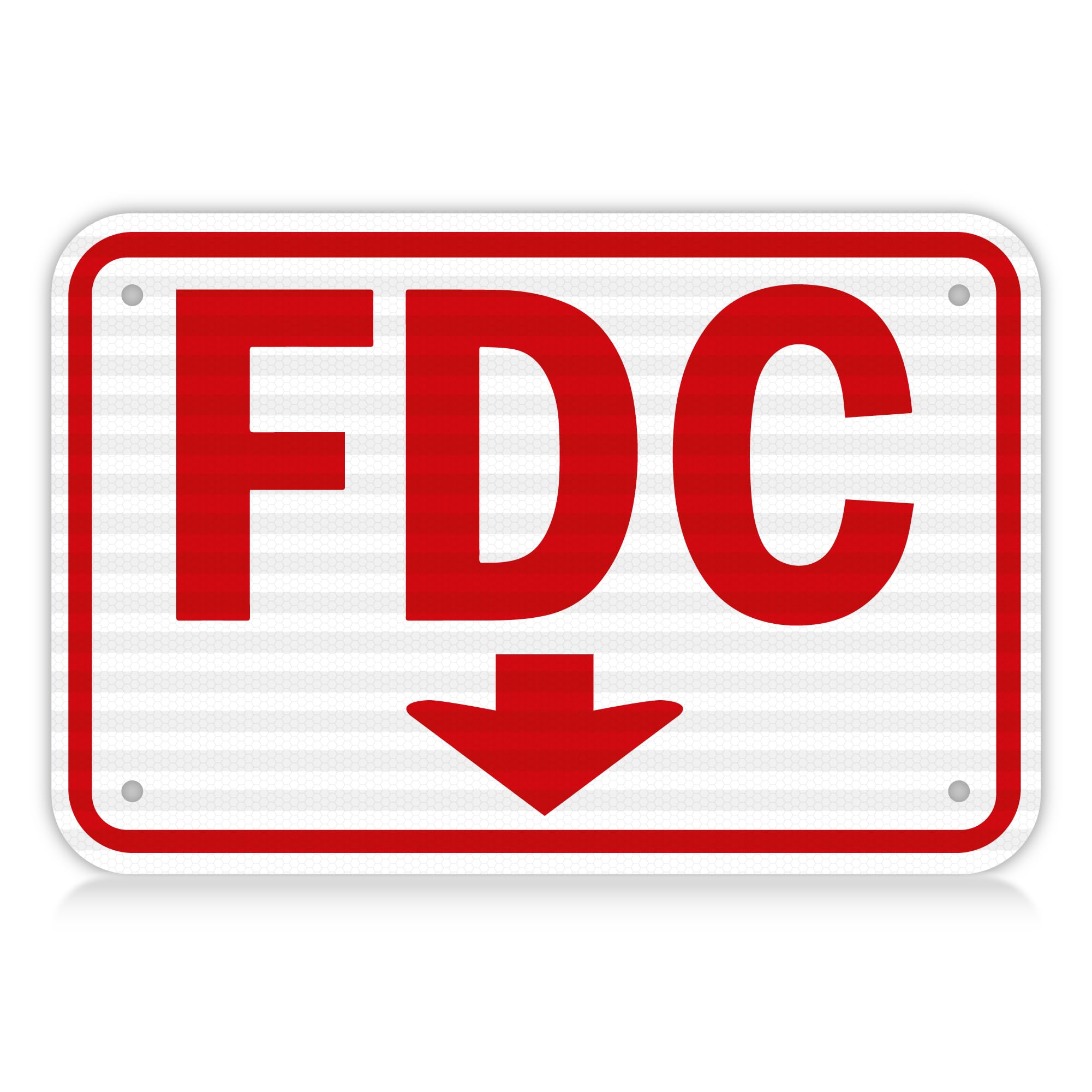 FDC Sign 12" x 18", Engineer Grade Honeycomb Reflective Aluminum, Fire Department Connection Sign 60 MIL, 1 Pack, Rust Free Aluminum, UV Protected, Weather Resistant, Waterproof, Durable Ink, Wall Mount