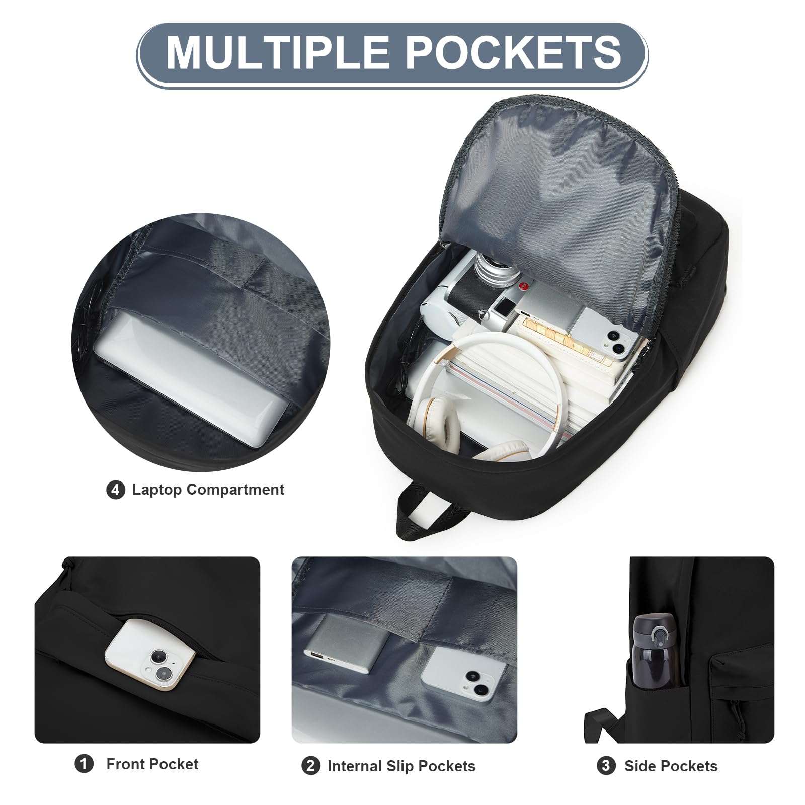 WEPLAN Zaini Scuola Superiore Ragazza Zaino Scuola Media Zaino Università Zainetto Cartella Casual Daypacks Borsa da Scuola Zaino Donna Scuola Viaggio Impermeabile Backpack Zaino porta PC 14 Pollici