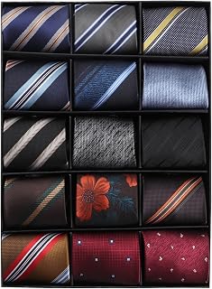 Mens Ties, Mens Zipper Ties Neckties for Men, Silky Zip Up Ties, Men's Pretied Ties Set