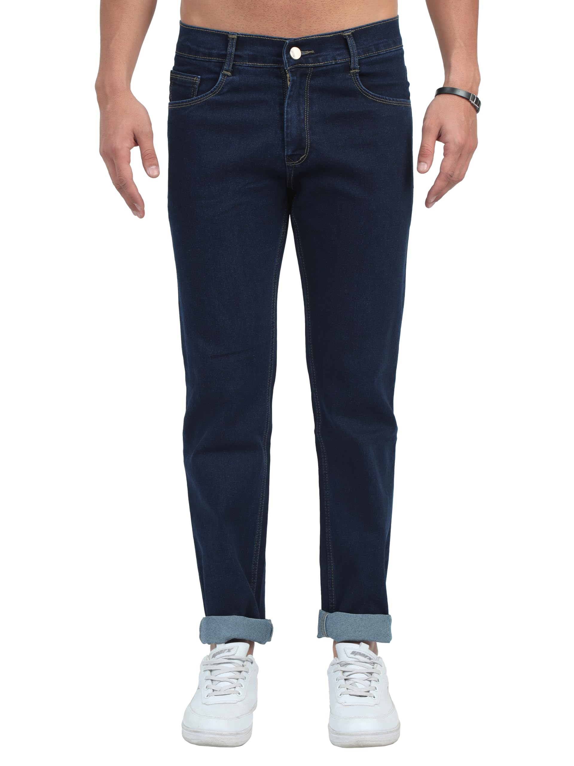 Miraan Men's Regular Fit Mid Rise Regular-Fit Mid-Rise Denim Jeans Pant (Sigjeans)