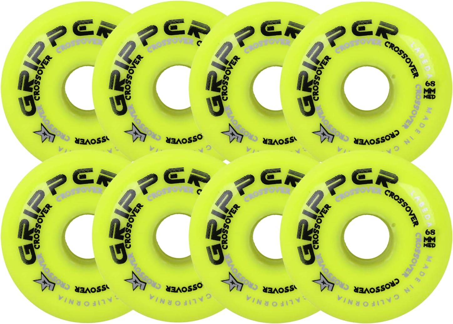 Labeda Roller Hockey Wheels Gripper Crossover Set of 8 - Choose Color/Size