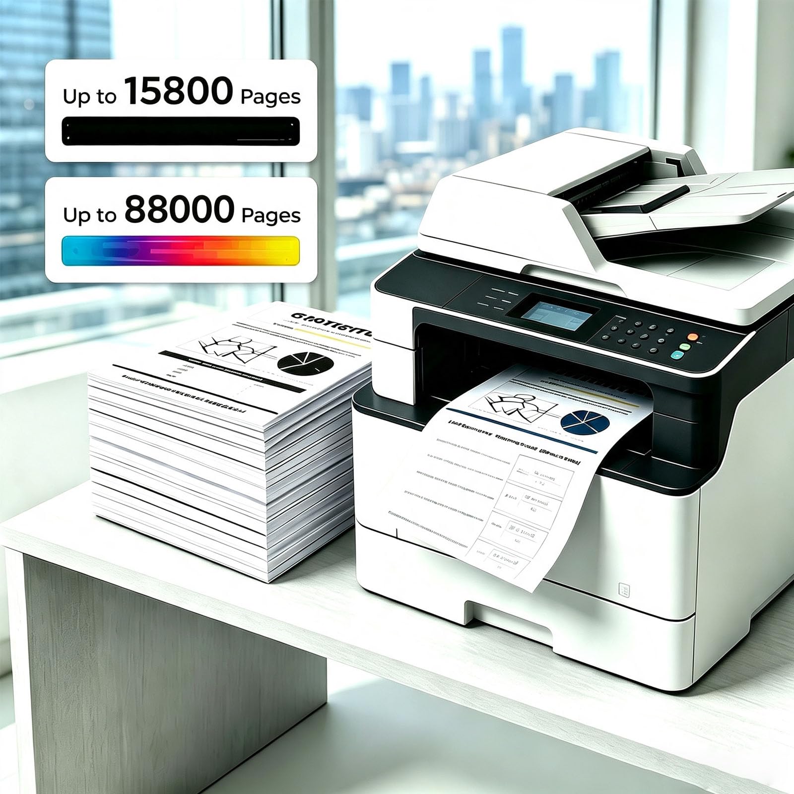 Cartuccia di toner della stampante CS531dw/CX532adwe ad alta capacità 75M0H10/75M0H20/75M0H30/75M0H40 con sostituzione intelligente del chip, colori brillanti e stampa chiara | ,Yellow