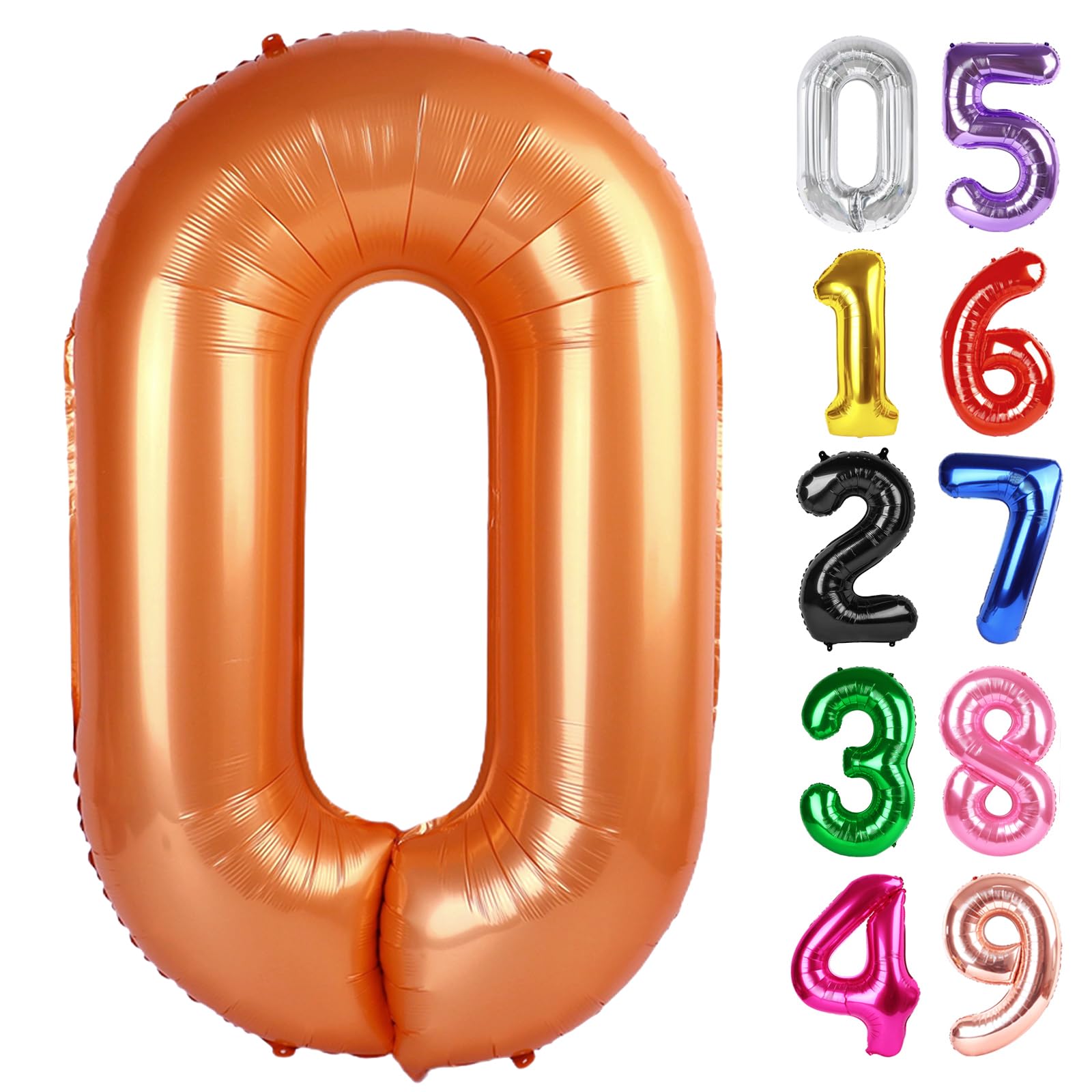 Orange Number 0 Balloon 40 Inch, 0th Birthday Party Decorations Men Women