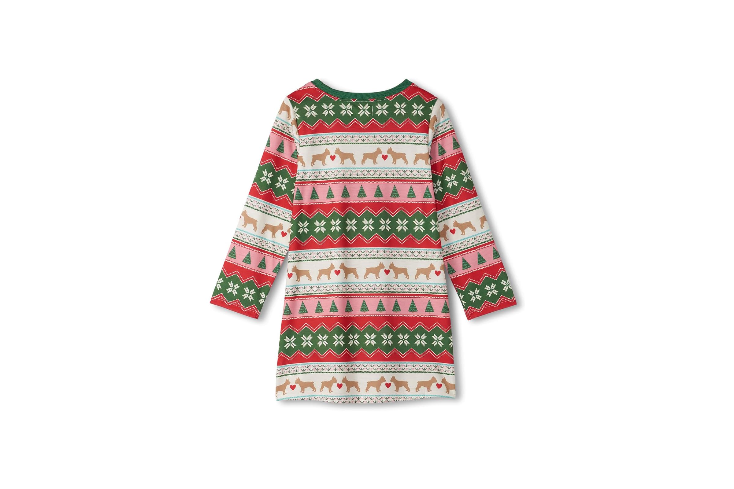 Hatley Kids Puppy Hearts Fairisle Long Sleeve Nightdress (Toddler/Little Kid/Big Kid)