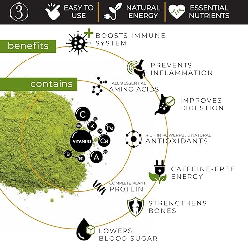Miniatura 4 de Base 3 Farms, Polvo de hoja de moringa 100% cultivada orgánicamente en Estados Unidos, sin pesticidas, sin OMG, vegana, cruda, sin gluten, hojas
