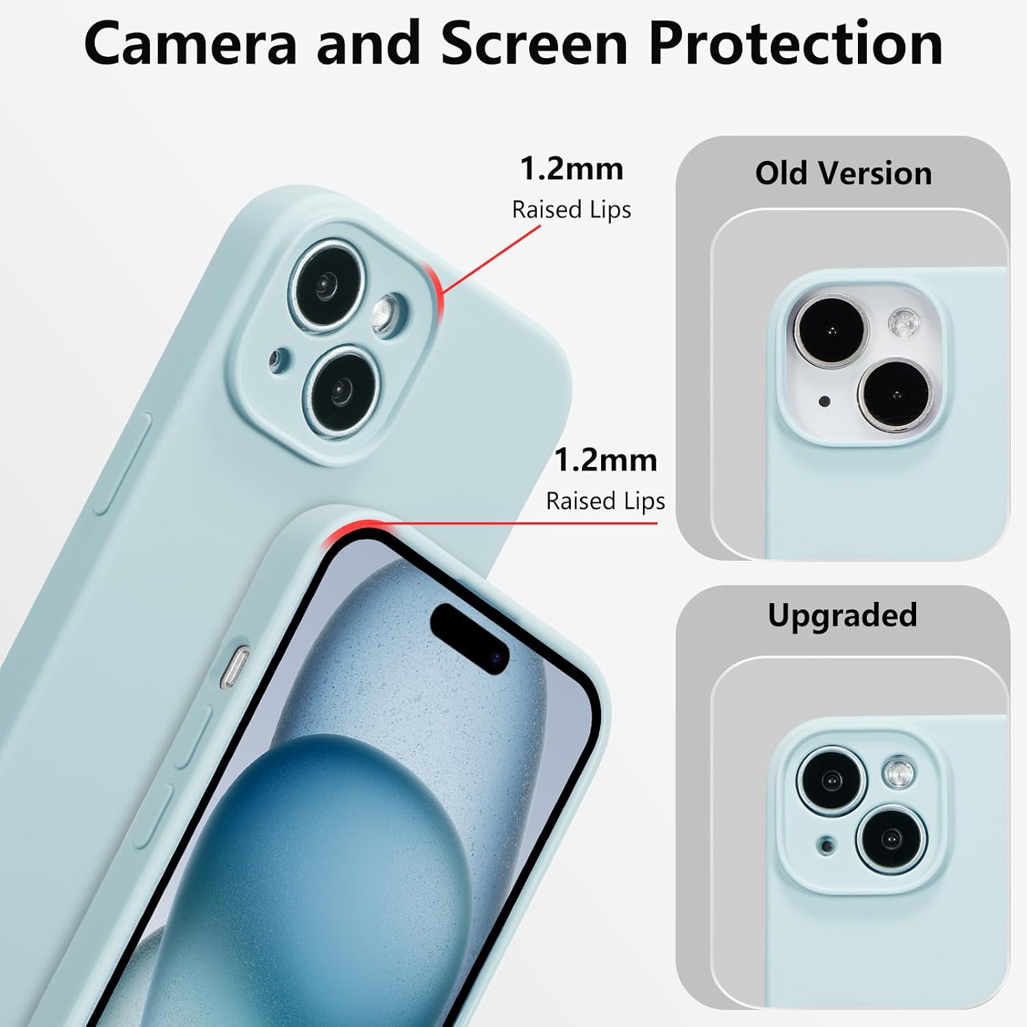 for iPhone 14 Plus Case,Liquid Silicone Case,Baby Blue image 4