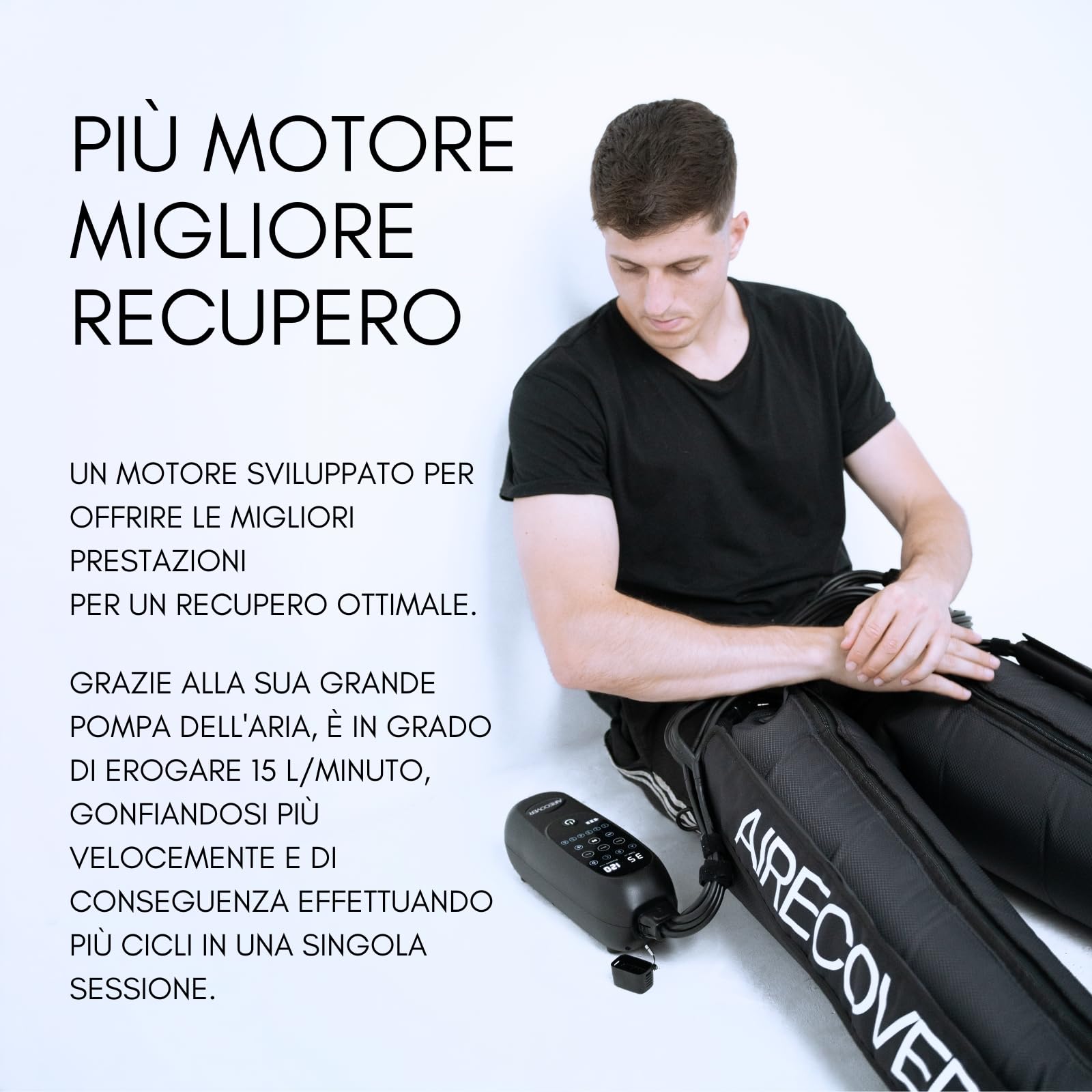 Recovery Boots,Pressoterapia Linfodrenaggio,Massaggiatore Gambe Wireless per Dolori e Circolazione, Rilassamento Muscolare & Recupero, con 6 Camere, 30-250 mmHg, 4 Modalità, Batteria 3h (L)
