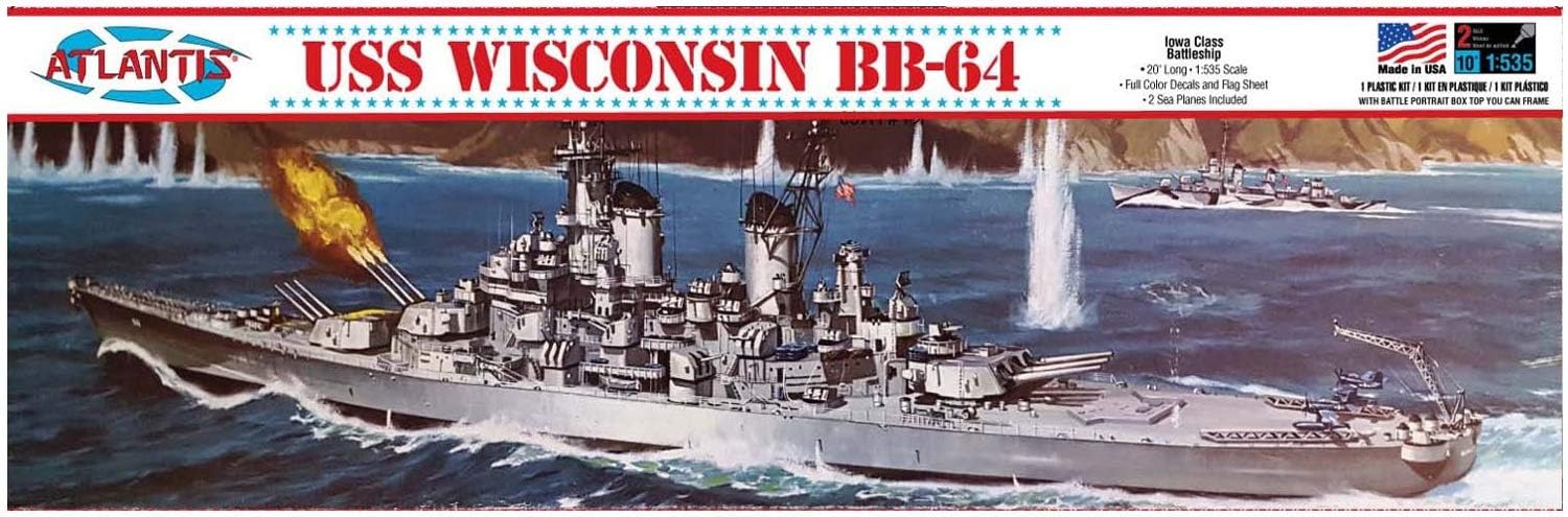Amazon.com: Atlantis AMCH463 1/535 USS Wisconsin BB-64 Model