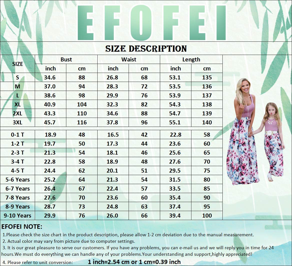 EFOFEI Mommy and Me Dresses Summer Casual Long Sleeve Sisters Baby Dress with Pocket Pink Floral Long Sleeve 7-8 T