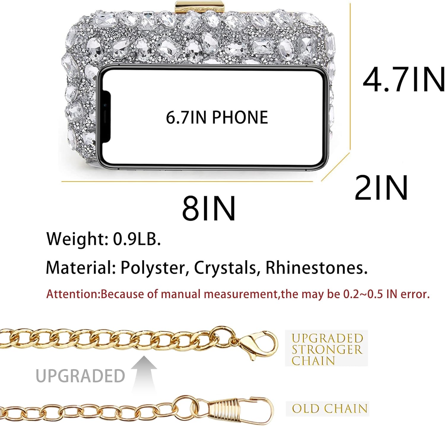 Milisente Clutch Purses For Women Crystal Clutches Evening Bags Gemstone Clutch Purse For Wedding Formal - Image 4