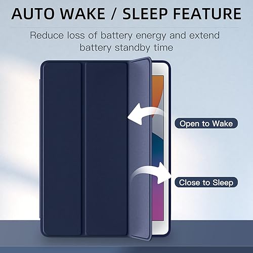 Miniatura 10 de Mastten Funda compatible con iPad de 987 generación, para iPad de 10.2 pulgadas con soporte para lápiz, funda trasera inteligente de TPU para iPad