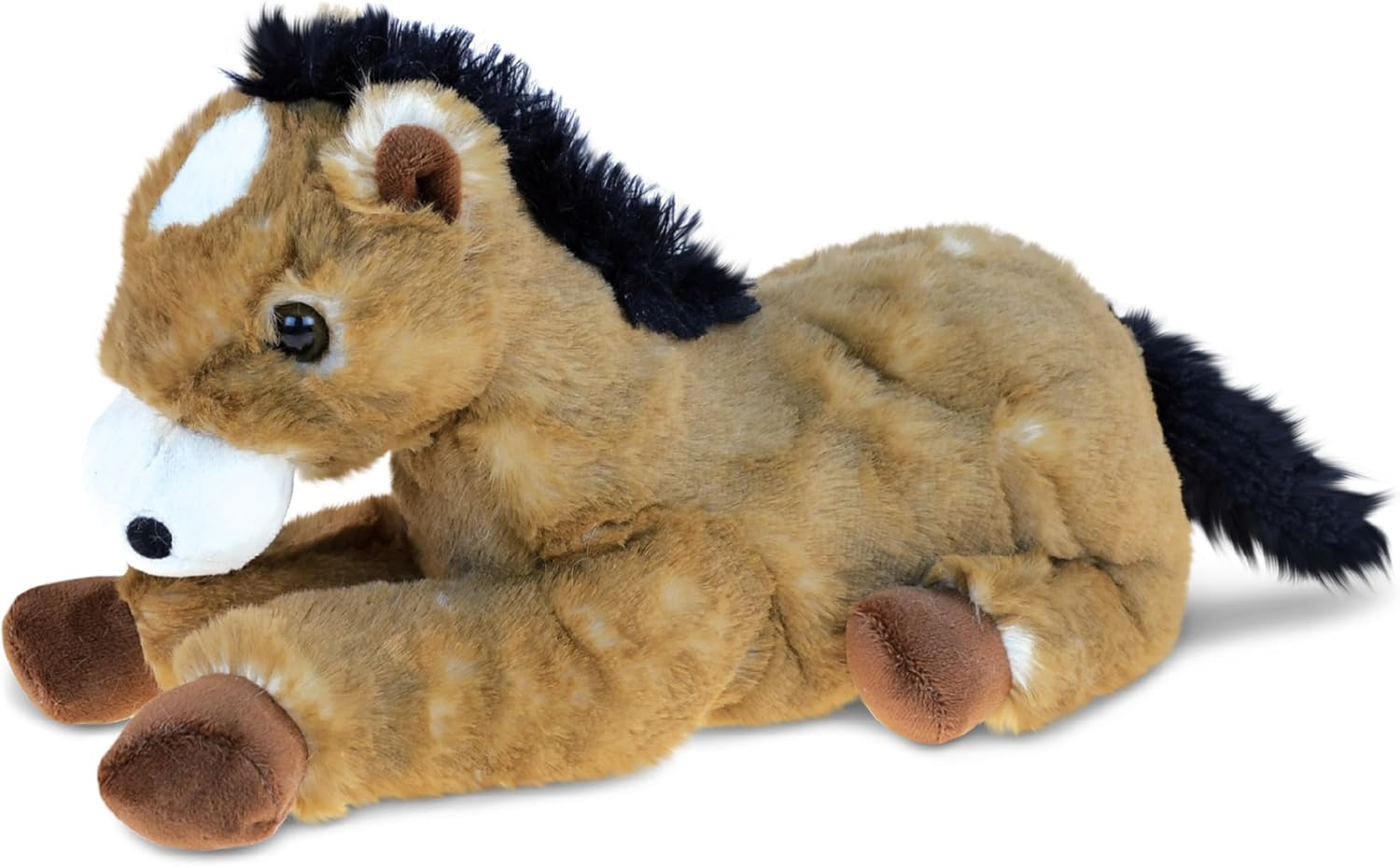 DolliBu Lying Brown Horse Stuffed Animal - Super Soft Plush Horse, Floppy Farm Stuffed Animal, Cute Stuffed Horse Gifts for Girls, Boys, Realistic Horse for Toddler, Kids, and Adults - 10.5 Inches