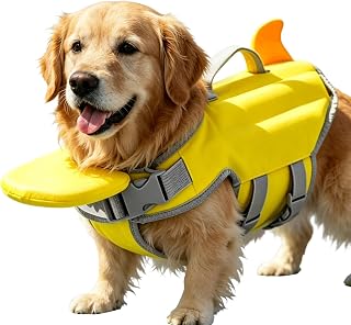 Dog-Swim Vest, Jacket, Buoyant Dog-Water Safety Vest | Adjustable High-Float Design | Rescue Handle for Pool, Lake, River & Beach Adventures with Puppies & Small to Medium Dogs